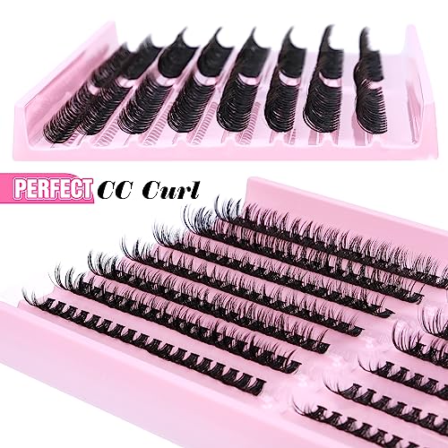 Lash Clusters 288Pcs DIY Individuals Eyelash Extenisons Natural Look 40P 50P Individual Lashes 8-16MM CC Curl Individual Lashes DIY at Home Wispy