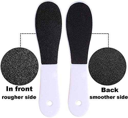 Rainmae Foot Files for Hard Skin,8 Packs Double-Sided Foot Rasp File and Callus Hard Skin Remover for Wet and Dry Cracked Feet(White)