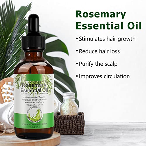 Rosemary Oil for Hair Growth, Rosemary Essential Oil for Skin & Hair Care, Hair Strengthening Oil for Fuller Healthier Hair, Perfect for Aromathe