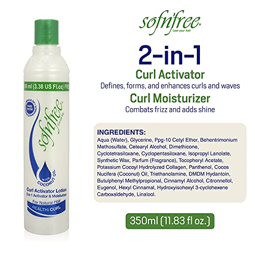 Sofn Moisturizer & Curl Activator for Natural Hair, Soft Curls, and Waves 11.83 fl oz / 350ml (1 Pack)