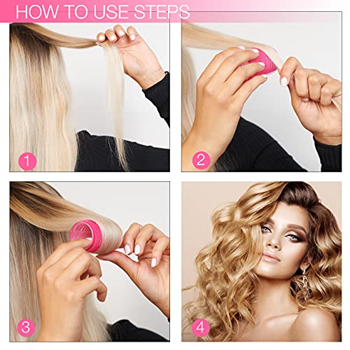 KHEERANA 10 Pieces Self Grip Hair Rollers 44MM Medium Hair Curlers For Short And Long Hair Salon Hairdressing Curler For Curling And Styling Hair