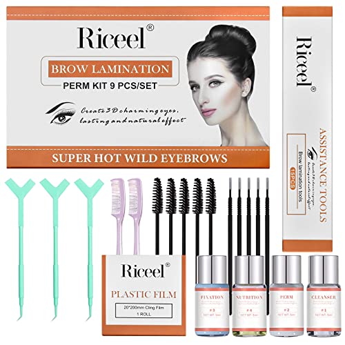 Eyebrow Lamination Kit,Professional Brow Lift Kit Premium Eyebrow Lift Kit Trendy Fuller Brow Look Semi-Permanent Tinting Make Brow Lifted Suitab