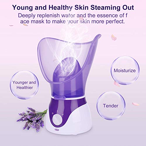 Facial Steamer,VOUM Face Steamer for Facial Deep Cleaning Home Facial Sauna Spa Sinuses Humidifier Atomizer Warm Mist Unclogs Pores Unisex (Purpl