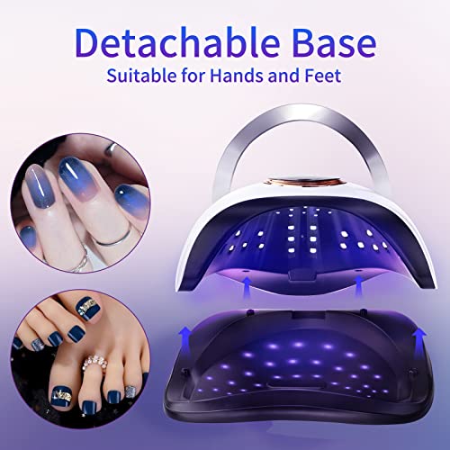 Canvalite UV Nail Lamp 168W Faster Gel Nail Lamp Professional Nail Dryer with Automatic Sensor /4 Timer Settings/LCD Display for Gel Nails Polish