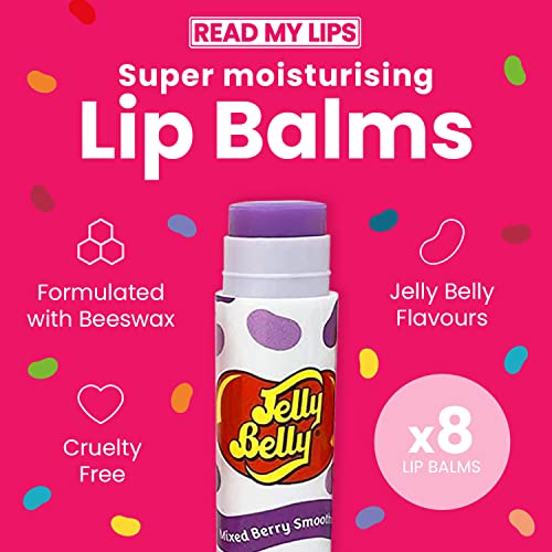 READ MY LIPS - Jelly Belly Flavoured Lip Balm Set - Formulated With Beeswax - Fun Party Bag Fillers Or Christmas Stocking Stuffers - Cruelty Free