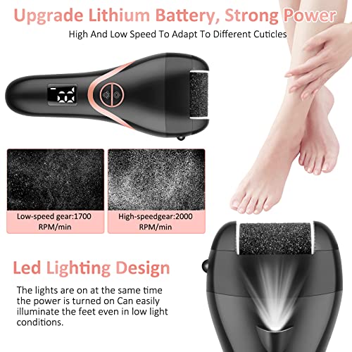 Electric Foot File, Hard Skin Remover, Norbase Professional Rechargeable Callus Remover Feet Care Pedicure Set 15 in 1 Foot File for Dry Dead Ski