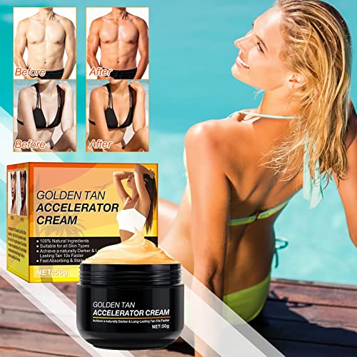Brown Tanning Accelerator Creams, Brown Tanning Creams, Carrot Oil Tanning Creams for Sunbeds, Natural Ingredients Intensive Tanning Gel for Outd