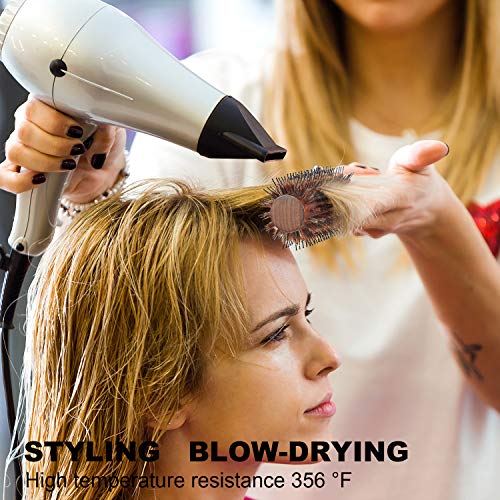 BESTOOL Round Brush for Blow Drying, Boar Bristle Round Hair Brush with Wooden Barrel, Large Round Styling Brush for Women & Men, Straightening,