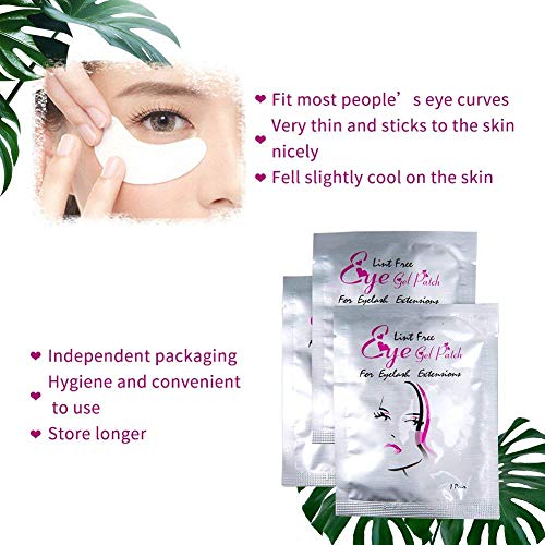 Arison Lashes Eye Gel Pads 50 Pairs Eyelash Extension Under Eye Gel Patches Lint Free Eye Patches with Smooth Front Side and Collagen Back Side E