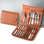 Nestling 16pcs Stainless Steel Professional Nail Clippers Manicure kit,Manicure & Pedicure Care Tools Set Grooming Kit for Thick Fingernail Toena