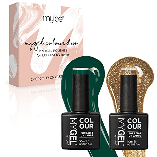 MYGEL by Mylee Gel Nail Polish Duo Colour Set 2x10ml - UV/LED Soak-Off Nail Art Manicure Pedicure for Professional, Salon & Home Use - Long Lasti