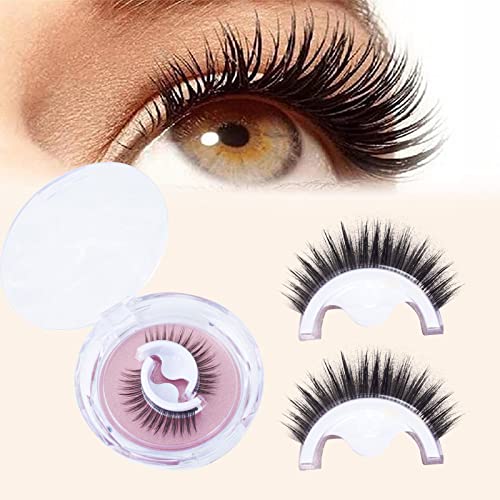 AWAVM False Eyelashes,1 Pair False Eyelashes Natural,Wispy Eyelashes,Self Adhesive Eyelashes,Reusable 3D Lashes,Self Stick Lashes Reusable Waterp