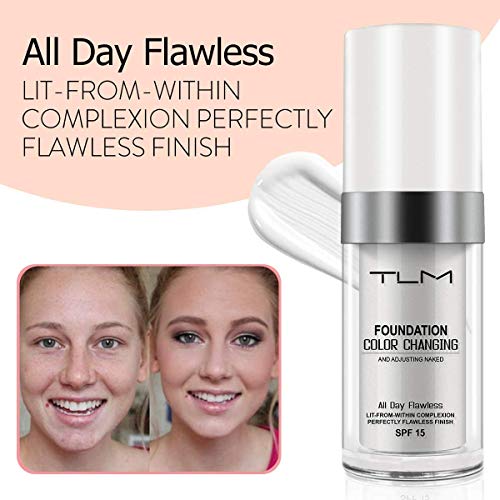 Concealer Cover, (2pack) Flawless Colour Changing Foundation Makeup, Warm Skin Tone Foundation, Base Nude Face Moisturizing Liquid Cover Conceale