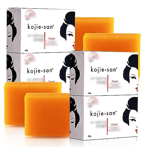 Kojie San Skin Lightening Kojic Acid Soap 3 Bars - 100g Fades Age Spots, Freckles, and Other Signs of Sun Damage and Heals Acne Blemishes and Era