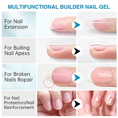 Builder Gel, Builder Base, 5 In 1 Nail Builder Gel in a Bottle for Nails Strengthener, Hard Gel Builder Extension For Nails 15ml (clear)