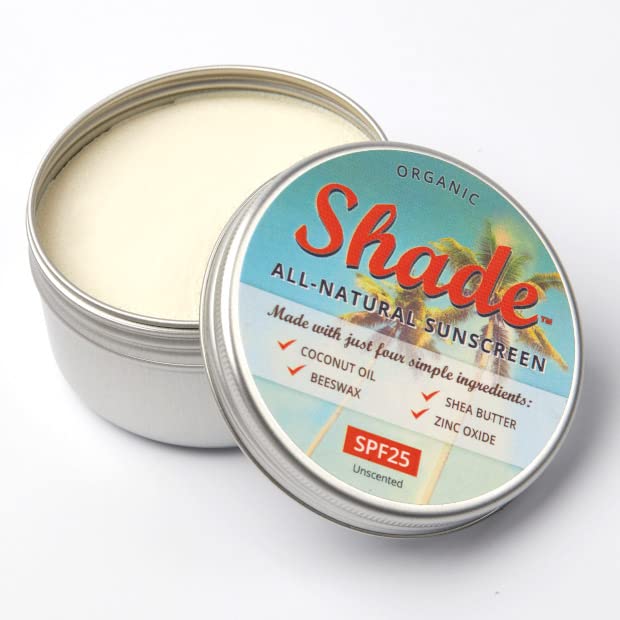 Shade All-Natural Sunscreen SPF25 - Unscented - Mineral-based - Only 4 Ingredients - 100ml