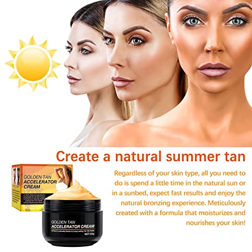 Brown Tanning Accelerator Creams, Brown Tanning Creams, Carrot Oil Tanning Creams for Sunbeds, Natural Ingredients Intensive Tanning Gel for Outd