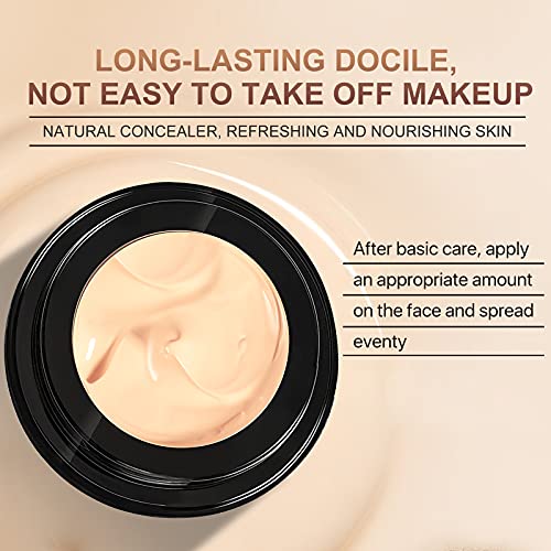 Mushroom Head Air Cushion CC Cream, BB Cream, Moisturizing Concealer, Makeup Base Long Lasting with Mushroom Makeup Sponge, Easy to Apply, Round