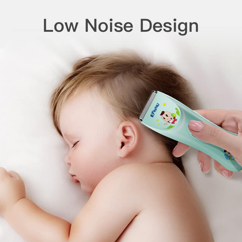 ENSSU Electronic Baby Hair Clipper, Waterproof Kids Quiet Hair Trimmer with 2 Guide Combs, Cordless Children's Hair Trimmer with Safe Ceramic Bla