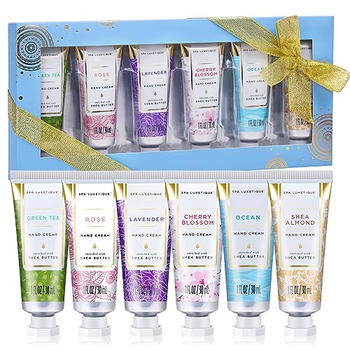 Spa Luxetique Hand Cream Gift Set - Hand Cream Lotion for Dry Hands Travel Moisturizing Hand Lotion with Natural Aloe & Vitamin E Best Gift Set f