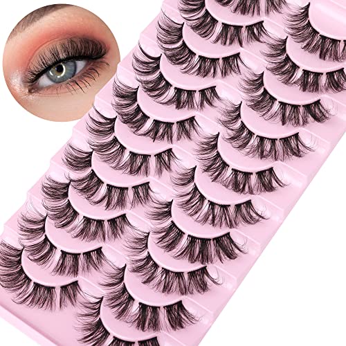Clusters Eyelashes Russian Strip Lashes Individual DIY False Eyelashes D Curl Fluffy Fake Lashes that Look Like Extensions Wispy Natural Look Fau