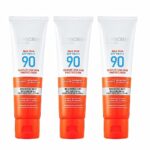 Sunscreen Spf 90 3-in-1 Face Sunscreen Natural Oil-Free Broad Spectrum Sun Screen Protector Hydrating Sunscreen Lotion Natural Sun Block Facial S