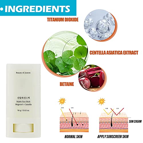 North Korean Matte Sunscreen Stick with Mugwort and Camellia Extracts for Long-Lasting Moisturizing Sun Protection-1PC