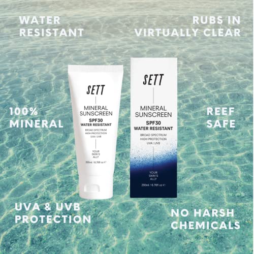 SETT SPF30 Reef Safe 100% Mineral Sunscreen 200ml.