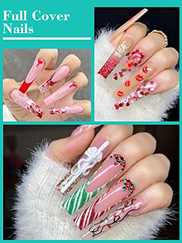 Deciniee Gel Nail Tips, 240Pcs Full Cover Square Straight Nail Tips for Gel Extensions, 12 Sizes False Square Nails Tips for Acrylic Nails, Profe