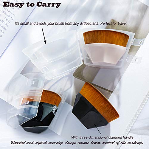 LABOTA 3 PCS Foundation Brush Liquid Brush Make up Brush with Synthetic Dense Bristles,Petal-Shaped Foundation Brush,for Blending Liquid, Cream o