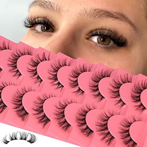 Cluster Lashes Natural Look Wispy Cat Eye Lashes Extensions Fluffy False Eyelashes Individual Lashes Strips DIY Lashes Pack Natural Lashes Cluste