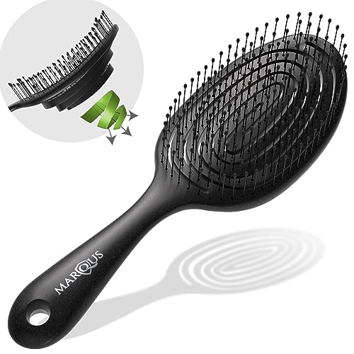 marQus Detangle Hair Brush women and men, Exclusive Ultra-soft bending Bristles and Body - Glide Through Tangles With Ease For All Hair Types - W