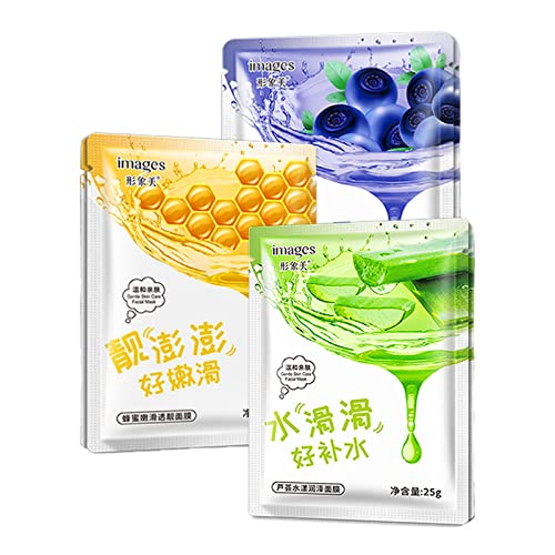 Sheet Mask,5Pcs Fruit Extract Face Mask Set,Aloe Vera Gel Face Mask,Hydrating Face Mask,Face Masks Beauty,Face Masks Skincare,Improves Skin Face