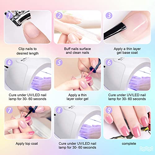 INPING Pastel Gel Nail Polish, 10 Color Spring Summer Nail Polishes Set Candy Macaroon Collection Required Soak Off UV/LED Lamp for Starter DIY N