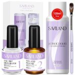 Saviland Acrylic Nail Kits Full Set for Beginners - 120ml Acrylic Liquid With Nail Prep Dehydrator and Primer Natural Non-Acid Ph Bond and Acryli