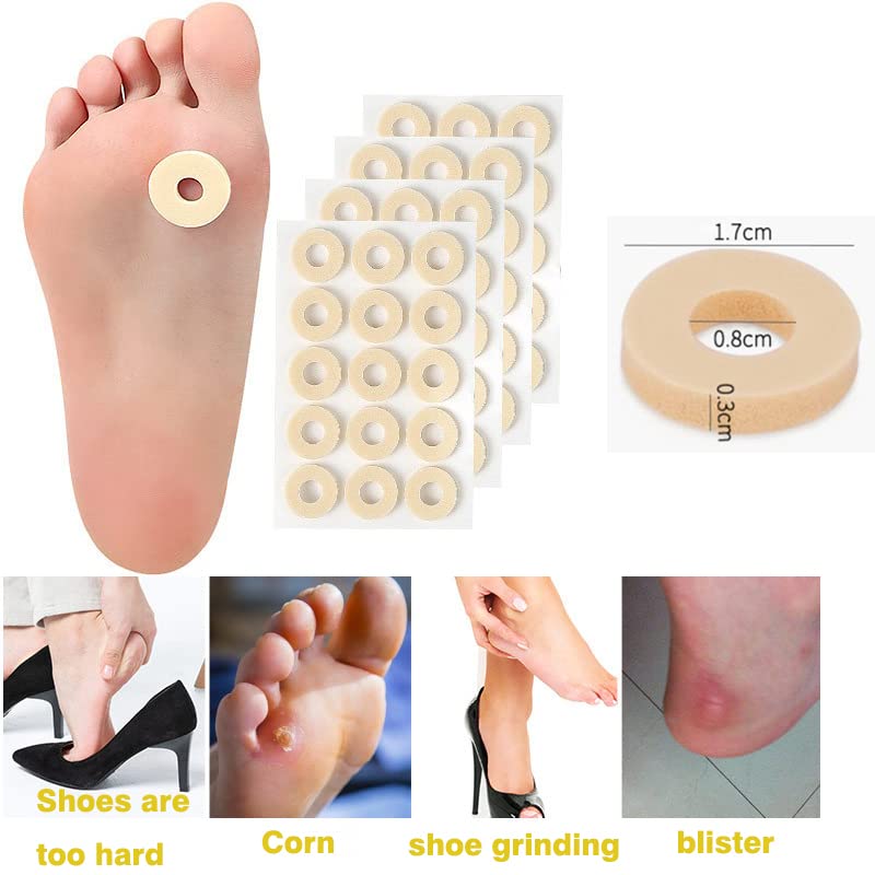 MQ 60 Pcs Corn Cushions, Soft Latex Foam Self Adhesive Callus Pads Corn Pad Anti Friction Reduce Foot and Heel Pain for Toe Callus Anti-Slip