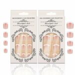 umorismo 48 pieces French False Nails, French False Toenails Tips Stick on Toenails Natural Press on Toenails False Nails for Women Girls Toenail