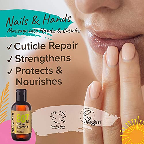 Naissance Vitamin E Oil (no. 807) 100ml - Natural, Vegan, Cruelty Free, Hexane Free, No GMO