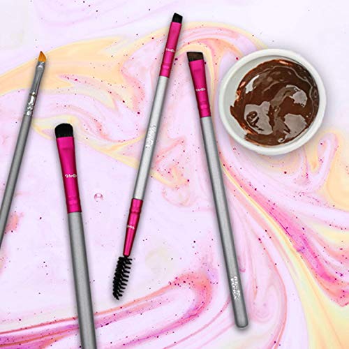 Eyebrow Brush Kit Thin Angled - Eye Brow Concealer Contour Brush to Shape and Conceal Eyes Duo Spoolie Brushes Firm Bristles Definer for Filling