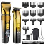Hatteker Professional Hair Clippers and T-Blade Trimmer Kit for Men Cordless Beard Barber Clipper Hair Cutting Kit Haircut Grooming Kit IPX7 Wate