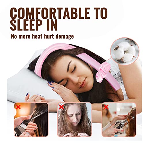 Heatless Curling Rod Headband, Heatless Hair Curling Set with Hair Clips, Scrunchie, Combs and Silk Storage Bag, Hair Curlers Lazy DIY Hair Styli