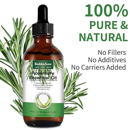 Rosemary Oil,Rosemary Essential Oil for Hair Growth, Eyebrow and Eyelash Growth, Skin Care, Improve Hair Loss and Nourishes Scalp,Organic rosemar