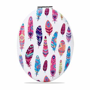 YTZJ Direct Shatterproof Compact Mirror for Women and Girls, Unique Travel Makeup Mirrors, Portable Double-Sided Oval Mirror with Distortion Free