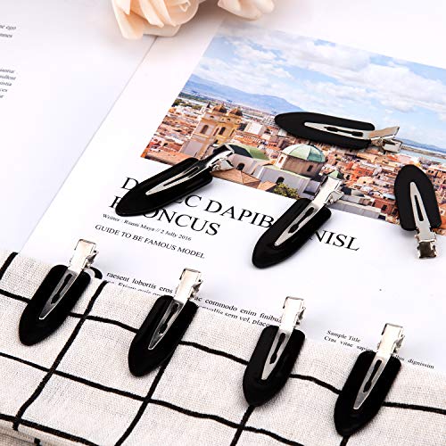 SAVITA 8Pcs No Bend Hair Clips, No Crease Curl Pin Clips Hair Clips Barrettes for Hair Styling, Face Washing, Makeup Application (Black)