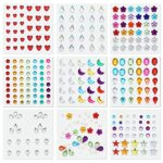 9 Sheets Festival Face Gems Stick on, Self-Adhesive Face Jewels Stickers Face Diamonds Rhinestones for Makeup, Nail Gems Stickers for Face Eye Ar