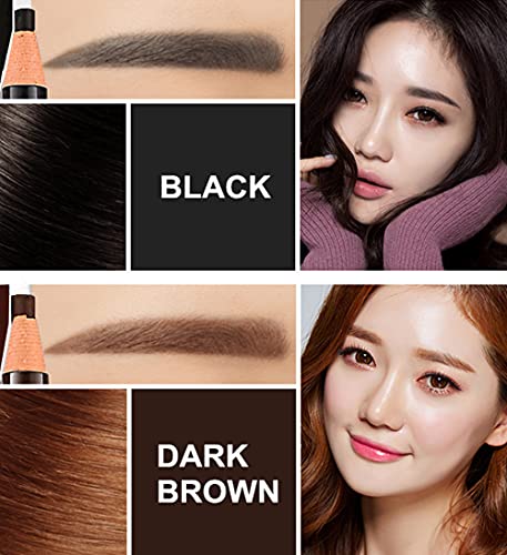 Go Ho 6 PCS Eyebrow Eye Liner Pencil Set,Easy to Color Waterproof Eyebrow Pencil,Professional Long-lasting Eyeliner Makeup Brow Tint Pen,3 Colors