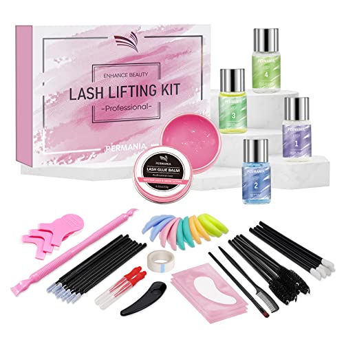 PERMANIA Lash Lift Kit and Brow Lamination Kit, Rose Flavor Lash Lift Glue Balm, 3 pairs of Eye Pads, 2023 Spring New Combination, Exquisite Pack