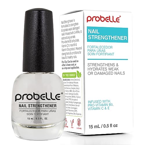 Probelle Nail Strengthener, Nail Strengthening Treatment, Nail Growth and Repair, Stops Peeling, Splits, Chips, Cracks, and Strengthens Nails (Cl