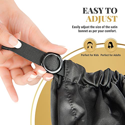 Mavenchy Adjustable Silk Bonnet for Curly Hair 34cm Diameter - Perfect to All Hair Lengths - 1pc Premium Quality Double Layered Non-Bleeding Hair