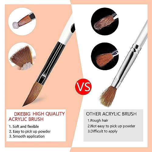 Acrylic Nail Brush Set, 3Pcs Nail Brush for Acrylic Nails, Nail Art Brushes for Acrylic Powder Application 3D Nail Carving Manicure Tools